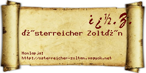 Österreicher Zoltán névjegykártya